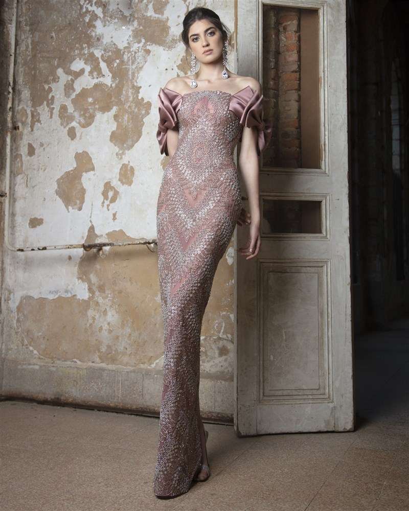 Wistful Mauve Fitted Dress by Rami Kadi