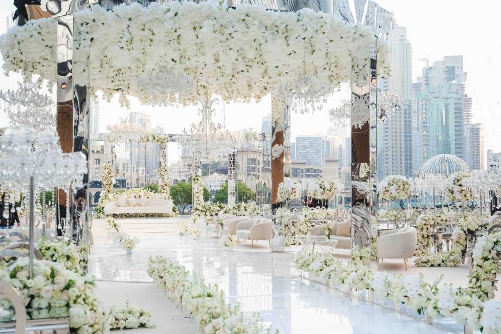 An Afghani All White Wedding in Dubai