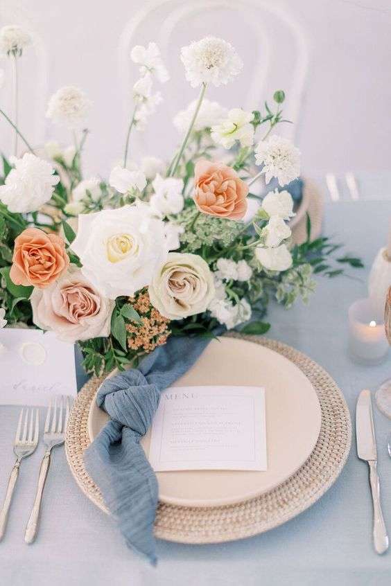 Your Wedding in Peach and Blue