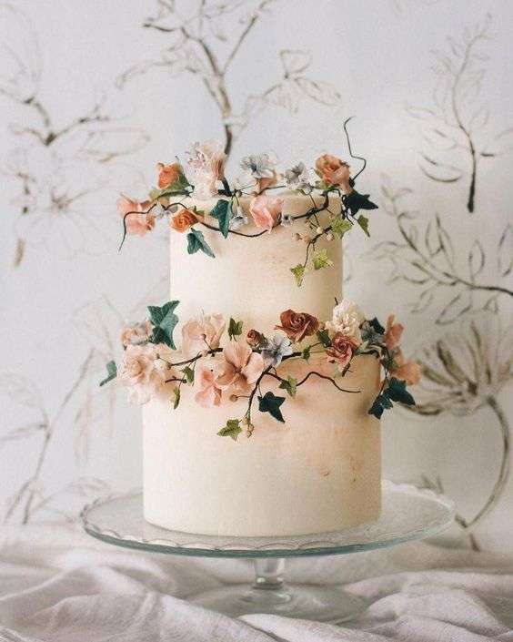 Wild Flowers Wedding Cake