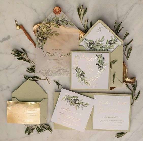 Olive Inspired Wedding Invitations