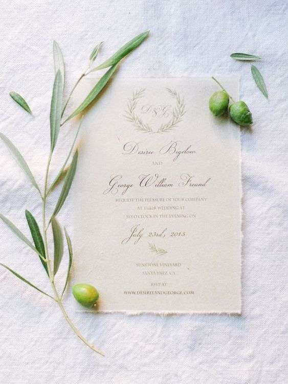 Wedding Invites with Olive Branches