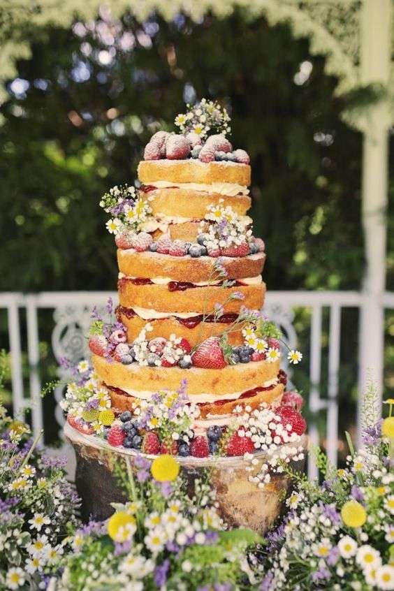 Naked Berries Wedding Cake