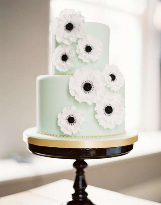 Mint and Black Wedding Cake