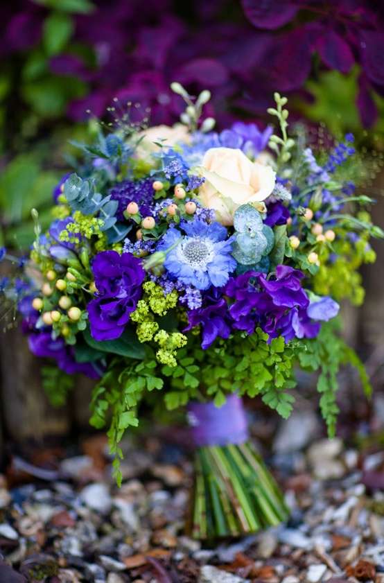Purple and Blue Wedding Bouquet