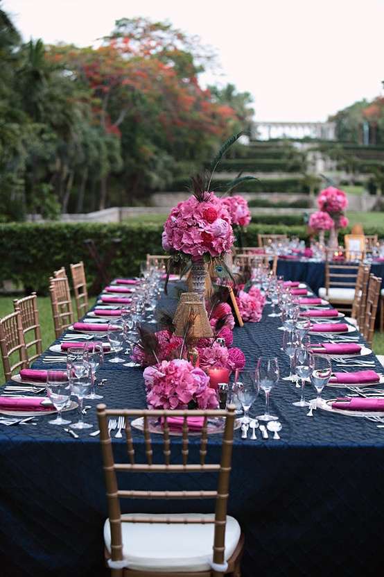 Pink and Navy Blue Wedding