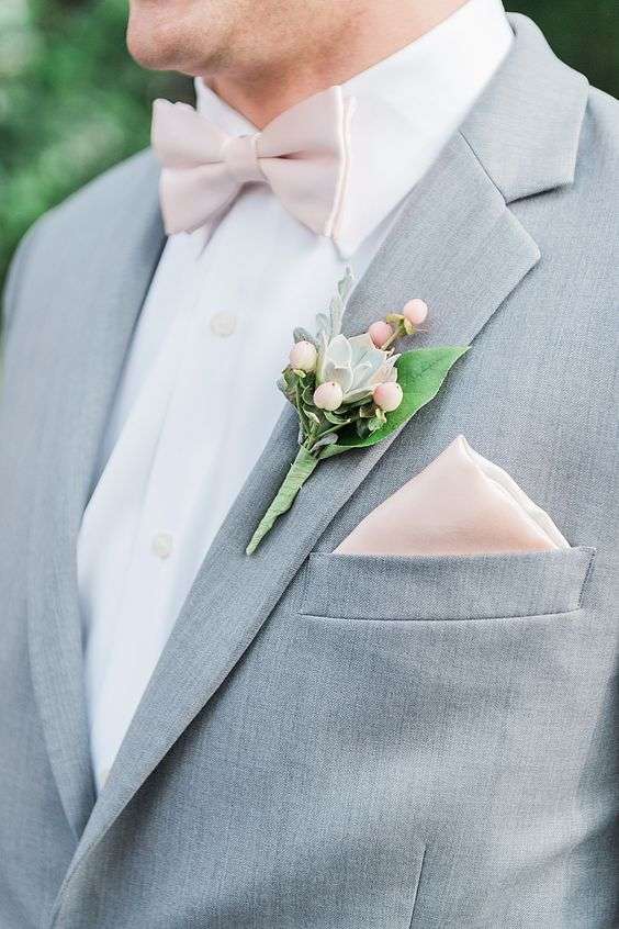 Pink Groom Buttonhole