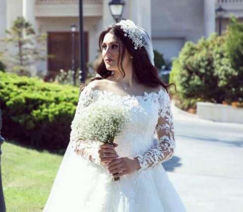 A wedding bouquet at a Lebanese wedding