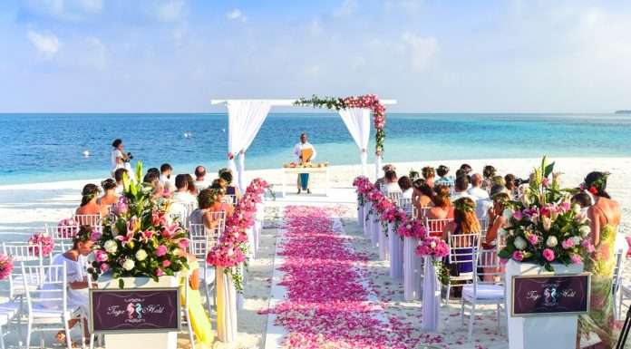 Hawaiian beach wedding