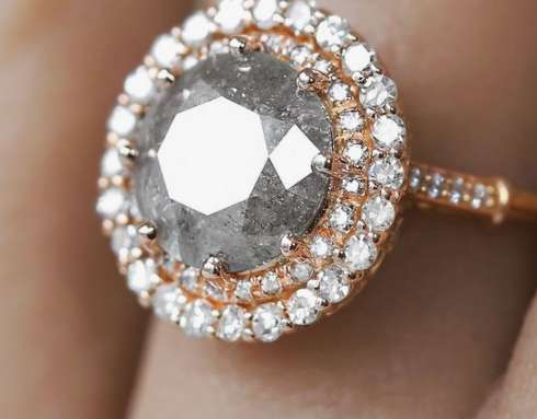 Grey Diamond Wedding Ring