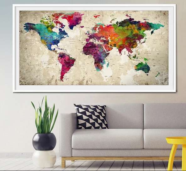 لوحة خريطة العالم
