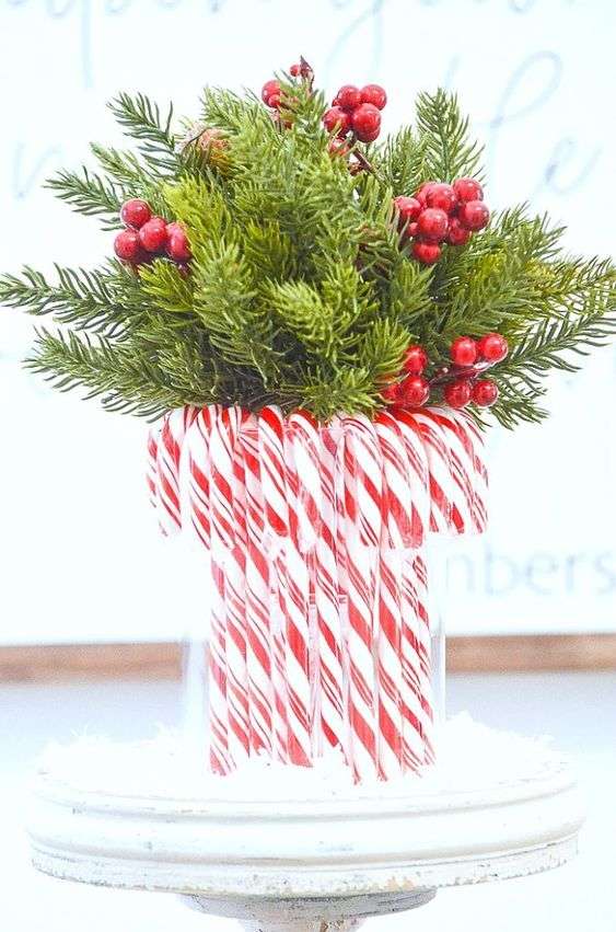 Candy Cane Christmas Centerpieces