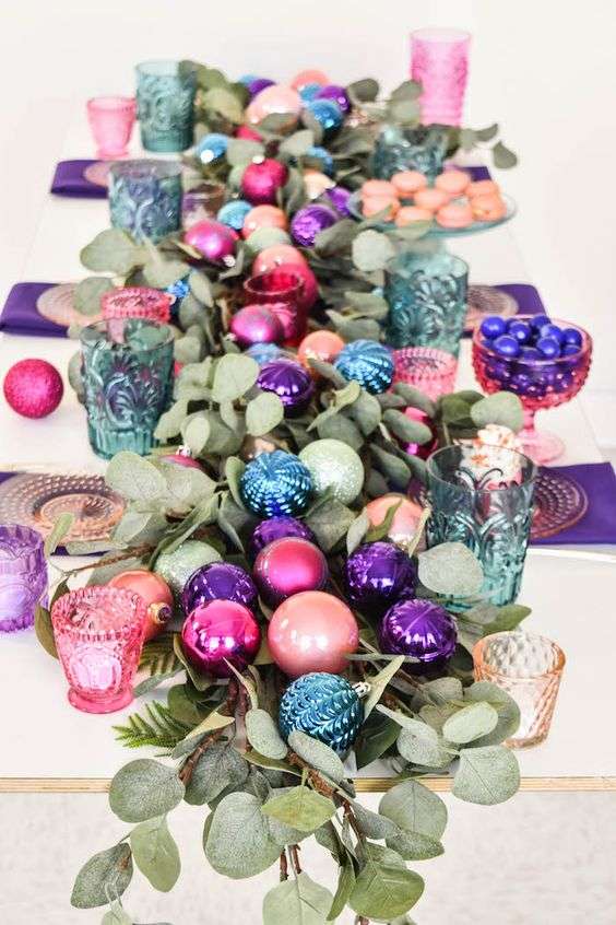 Colorful Christmas Wedding Centerpieces