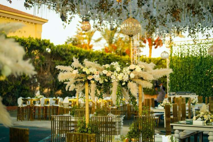Gold and White Wedding in Cairo