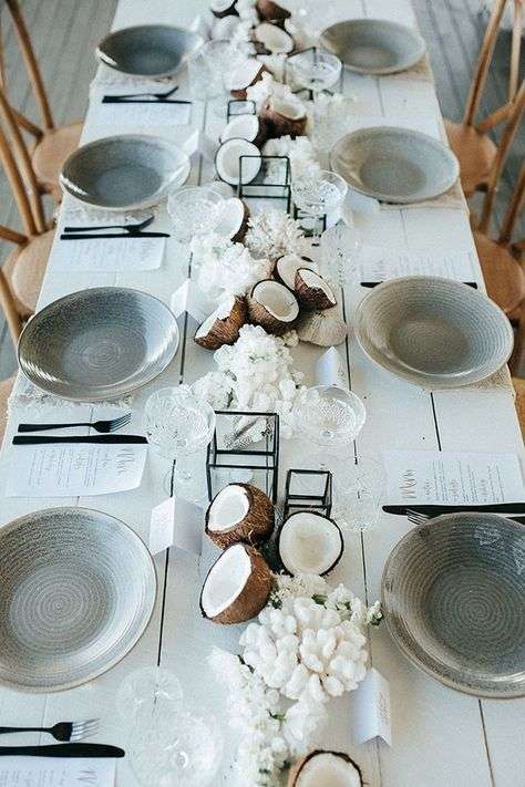 Coconut wedding centerpieces