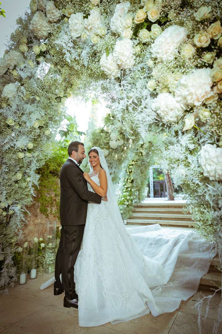 All White Wedding Flower Arches