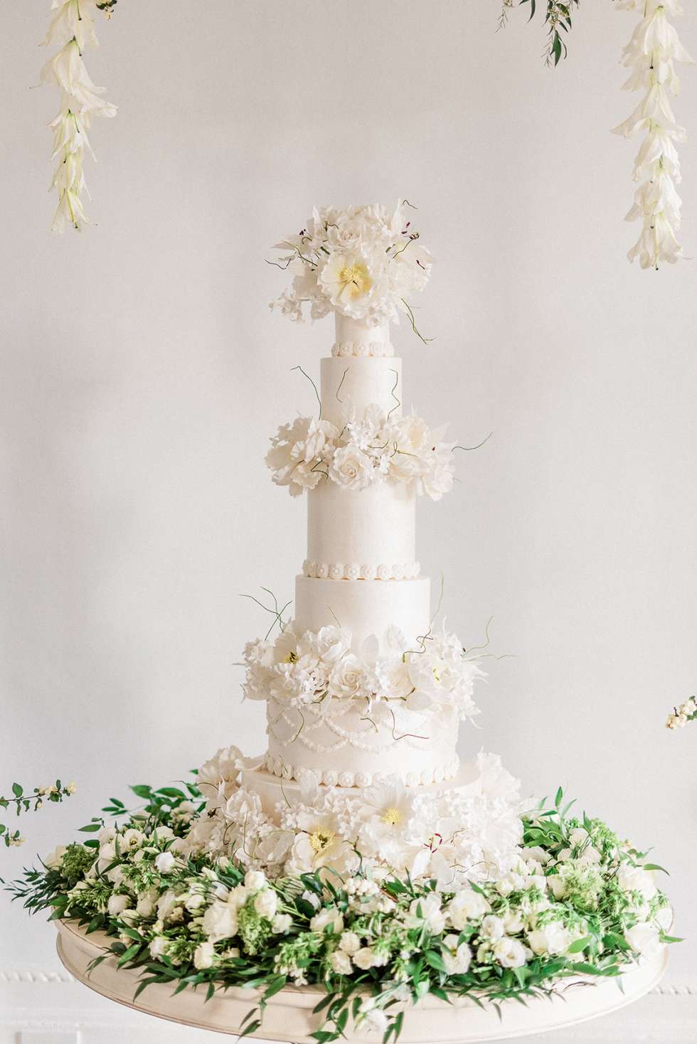 Tall White Wedding Cake 
