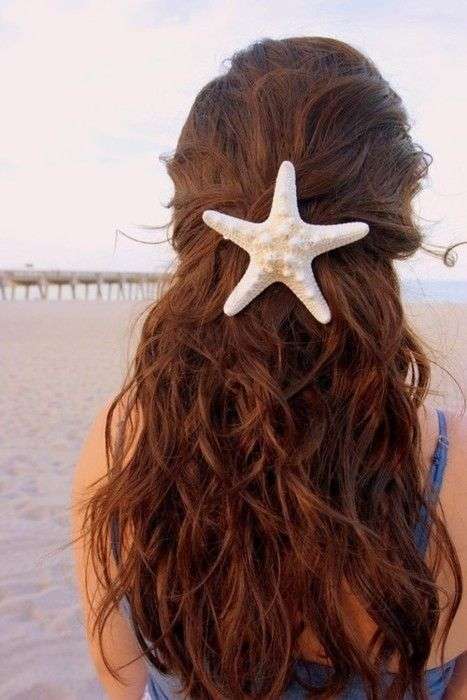 bridal hair with starfish