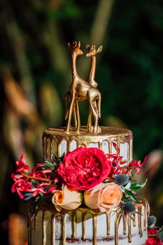 Animal wedding cake toppers