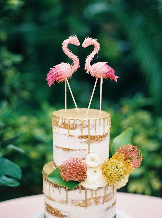 tropical wedding cake toppers