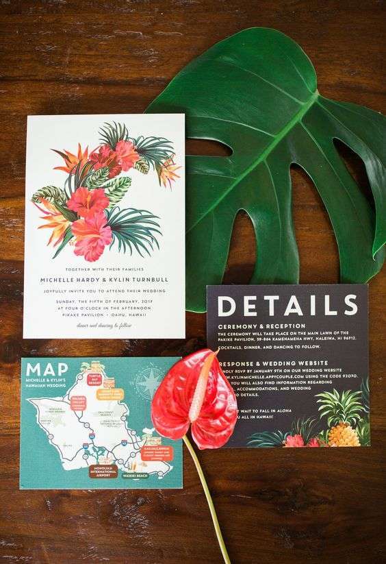 Tropical Wedding Invitations	