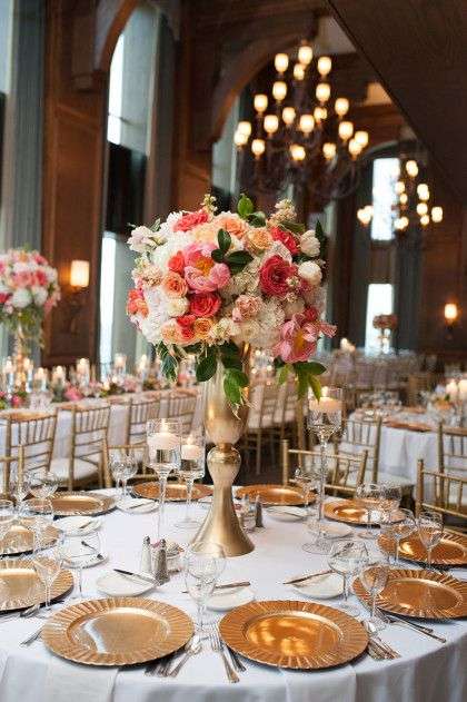 Coral and Gold Wedding