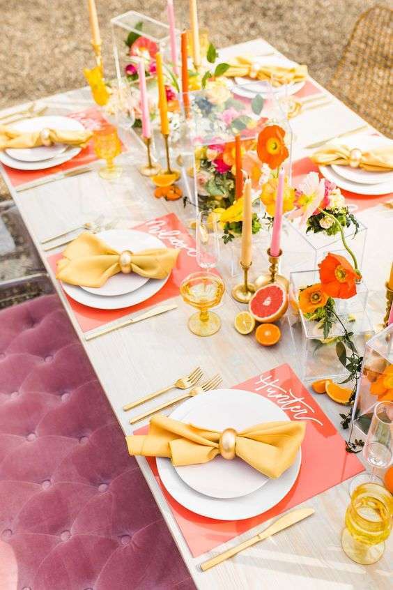 Coral and Yellow Wedding