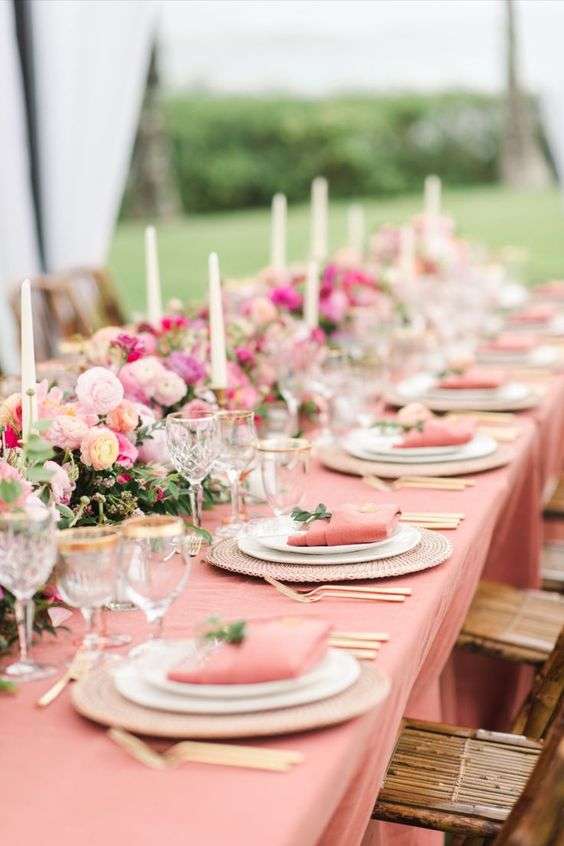 coral pink wedding 