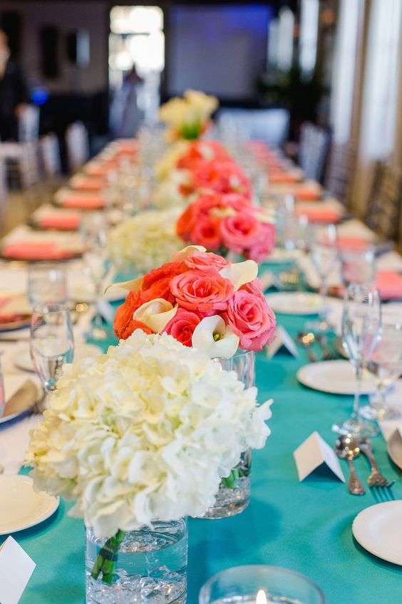 Turquoise and Coral Wedding Theme