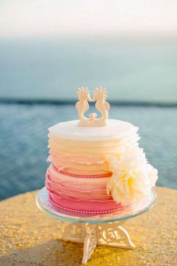 Beach wedding cake topper