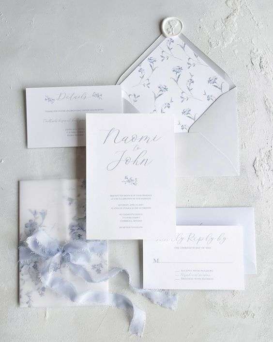 lavender and grey invitations