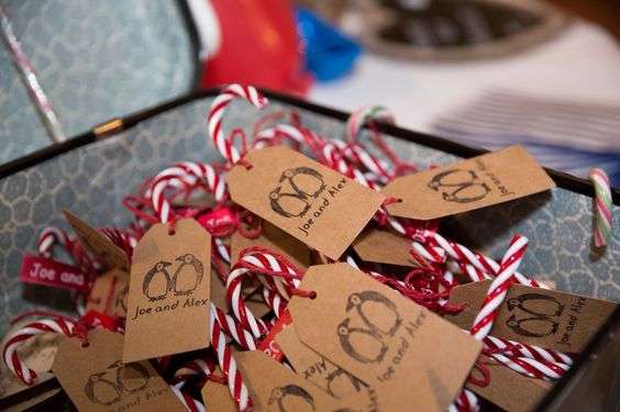 Candy Cane Wedding Favors	