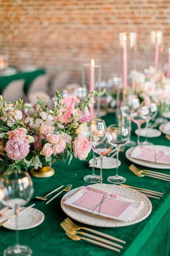 Green and Rose Gold Wedding Theme