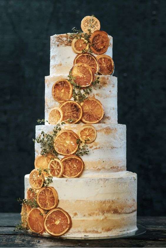 Rustic Orange Wedding Cake