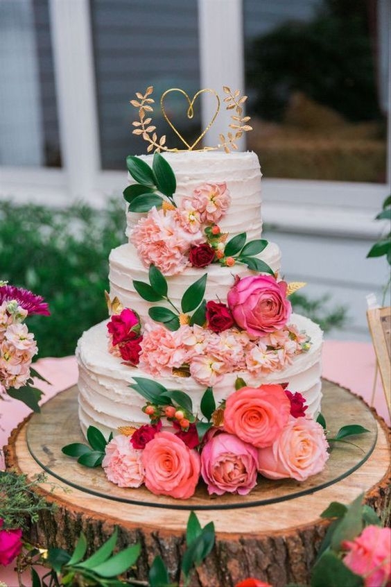 Rustic Spring Wedding Cake