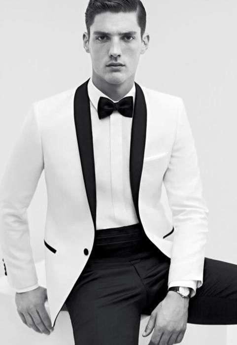 Fashion White Wedding Suits For Men Suits Tuxedos For Men Groomsmen Suit