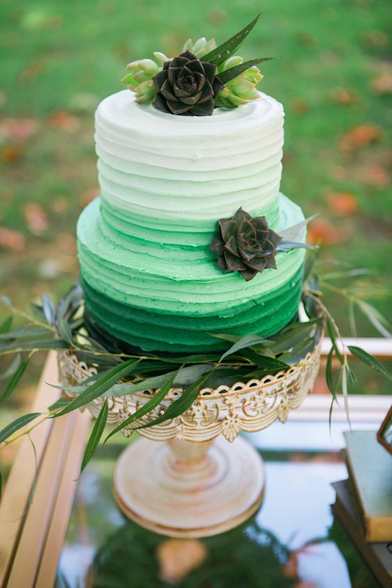 Beautiful Green Wedding Cakes for 2017 Arabia Weddings