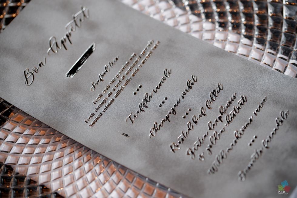 Luxury menu card wedding