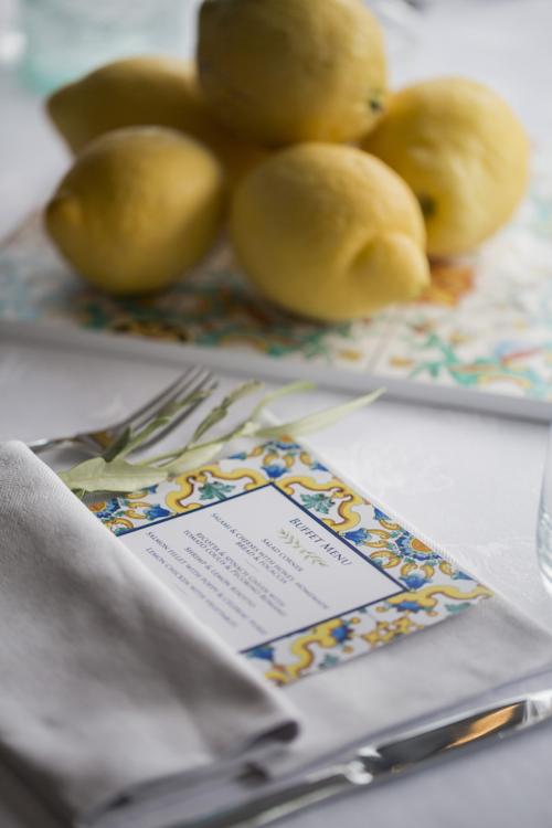 Italian Inspired Menu Card For Wedding